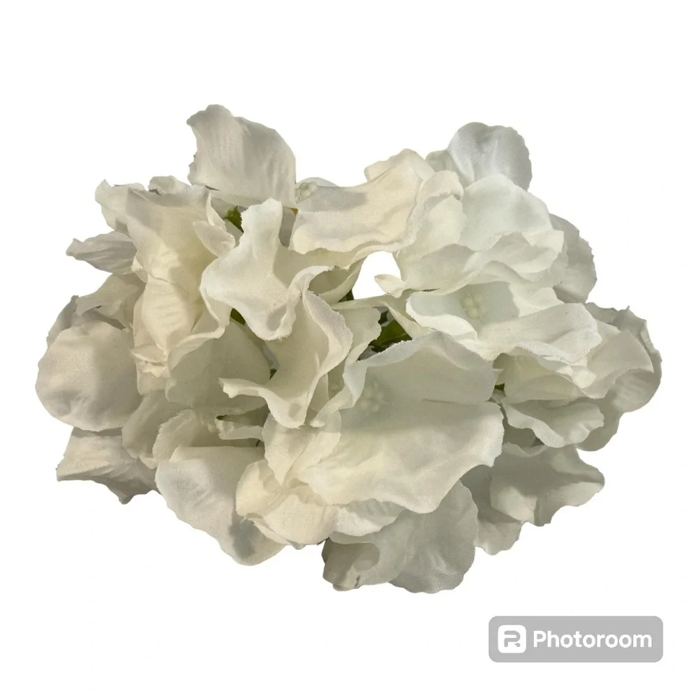 Set of 2 NWOT White Silk Hydrangea Flowers